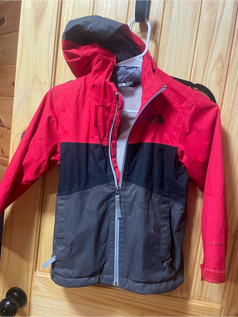 The North Face Red and Gray Boys' Hooded Jacket